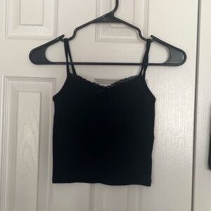 Black Lace Trim Cami Top